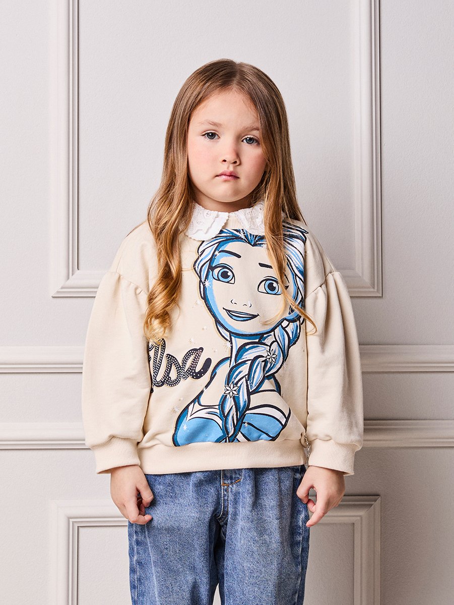Animê Girls' Coat – fleece Elsa with Rhinestones and Charm