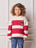 Animê Girls' Sweatshirt – Striped Polo Collar with Lace