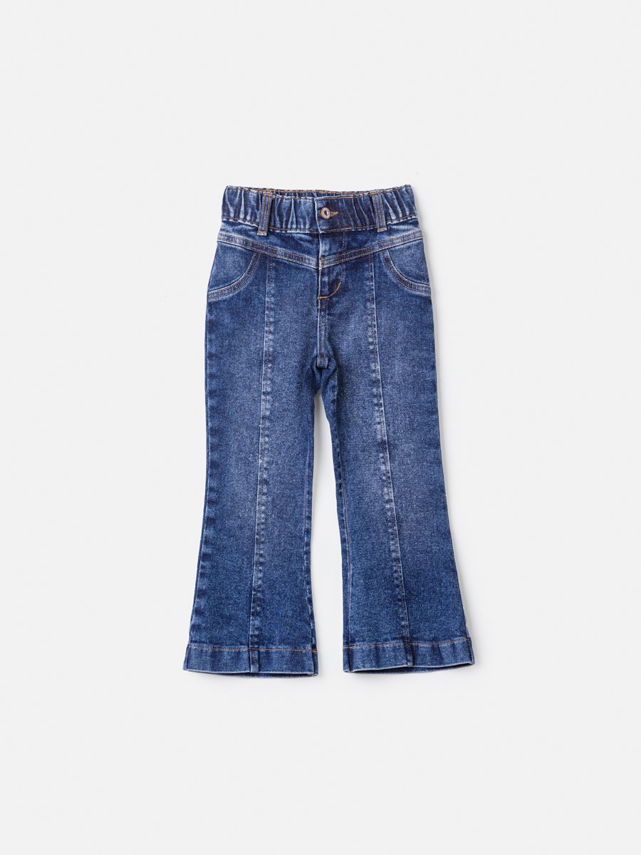 Animê Girls' Pants – Flared Denim with Panel Details