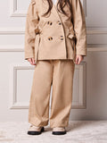 Animê Girls' Pants – Wide-Leg Twill with Belt