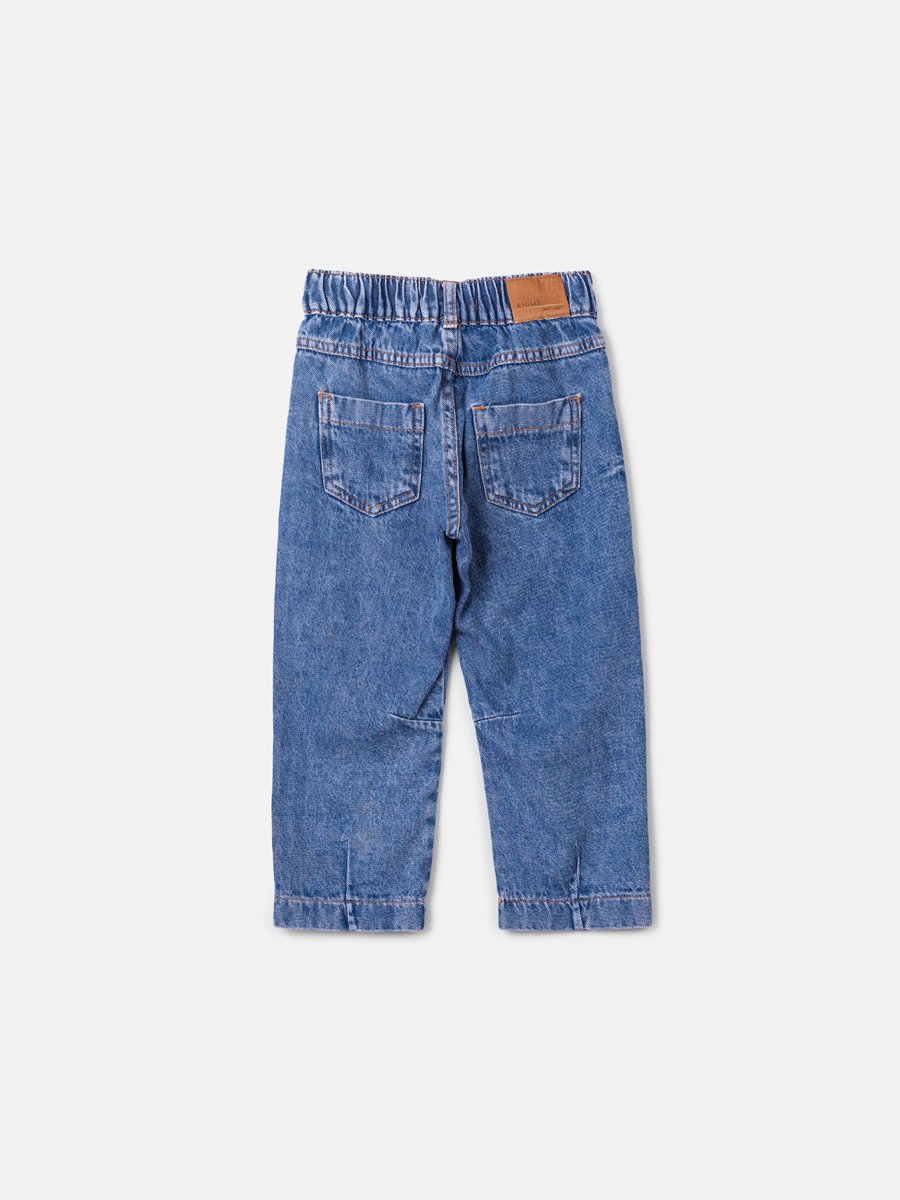 Animê Girls' Pants – Barrel Denim with Panel Details and Charms