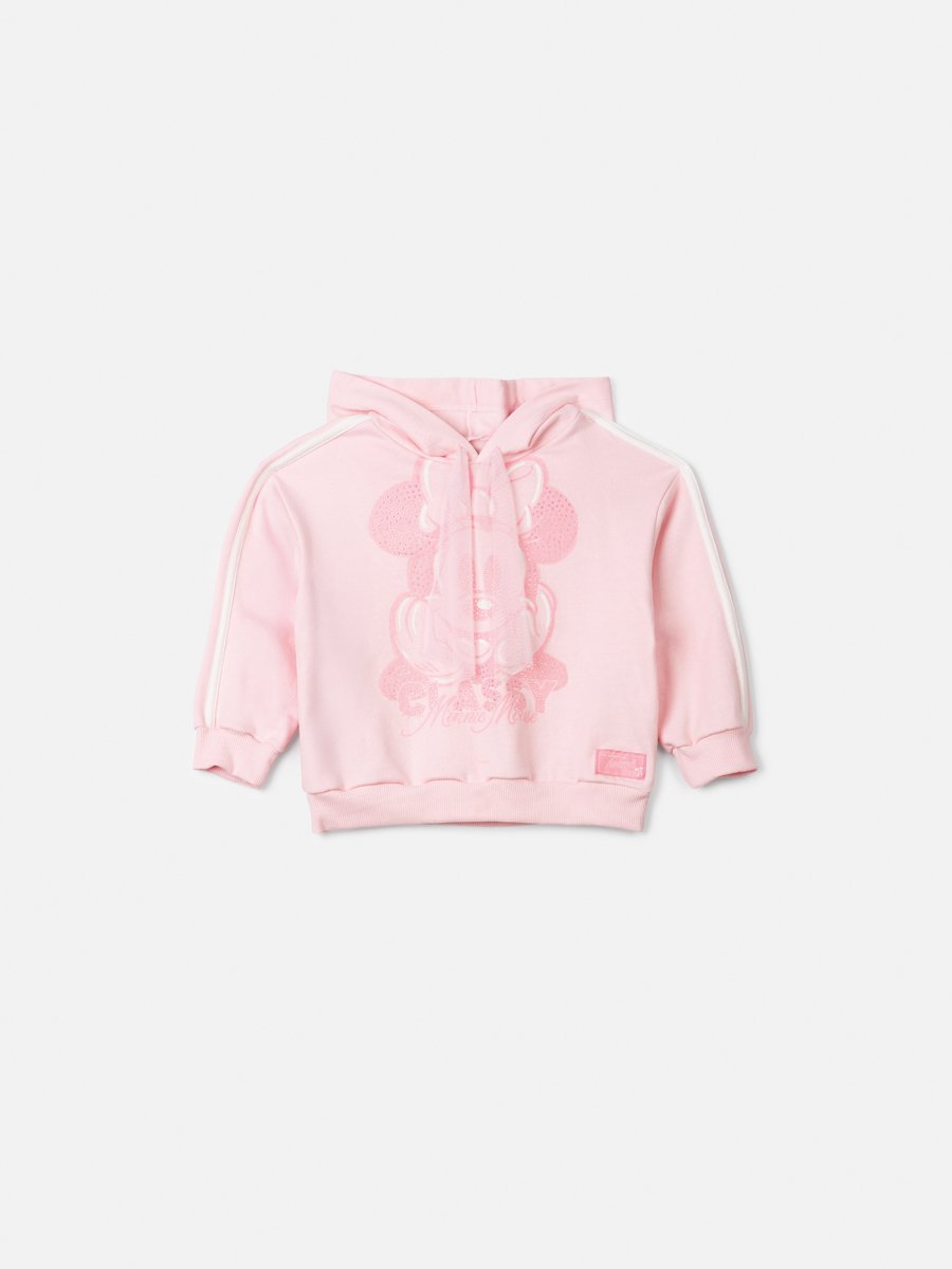 Children's Coat Anime Minnie Sweatshirt with Hood and Rhinestones