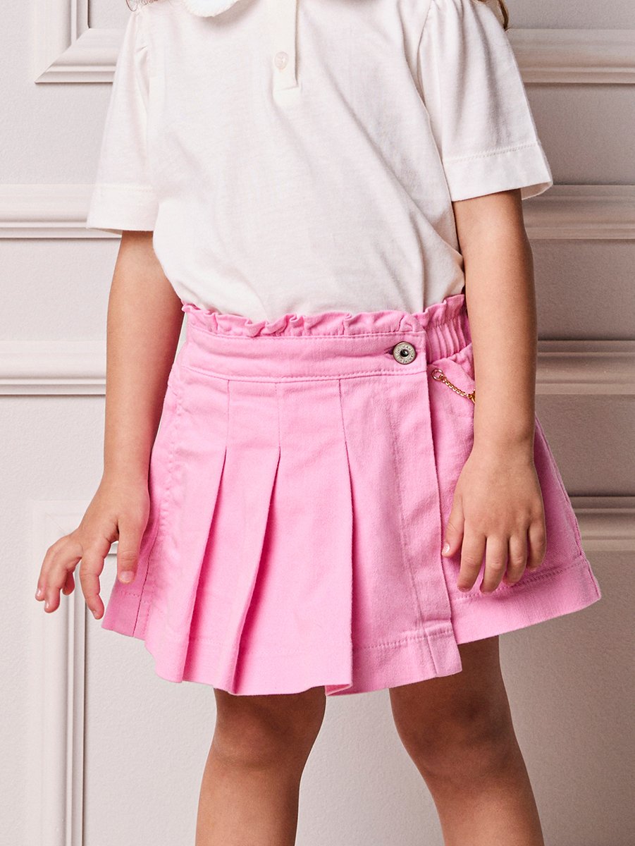 Animê Girls' Skort – Twill with Pleats and Chain Detail