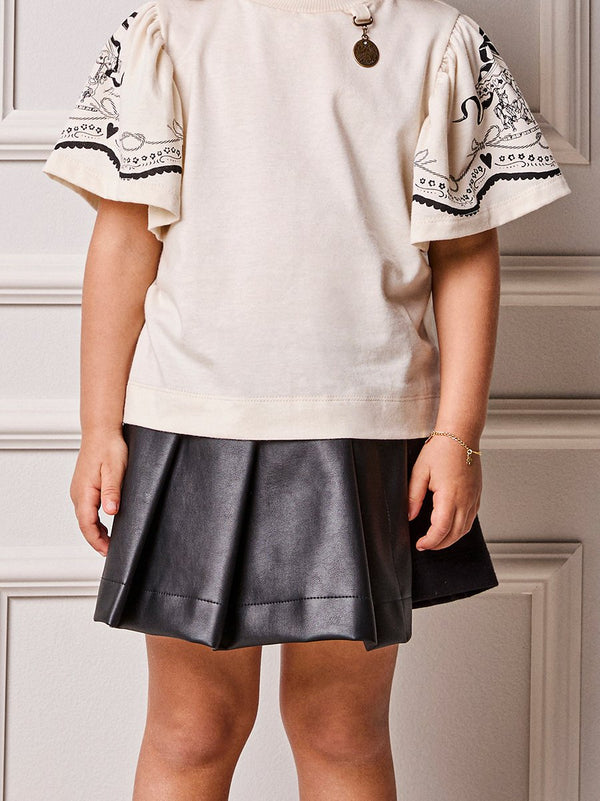 Children's Short Skirt Animê Fake Leather