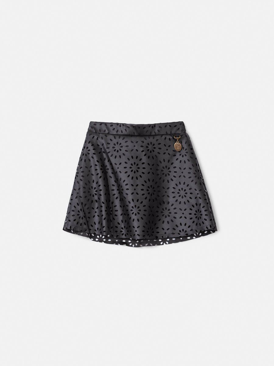 Animê Girls' Skirt – Cutout Faux Leather with Charm