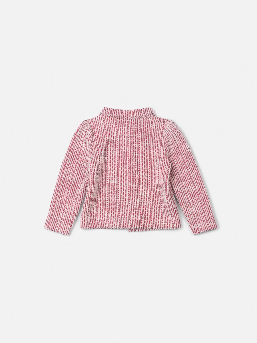 Animê Girls' Coat – Tweed Cherry with Mix in buttons