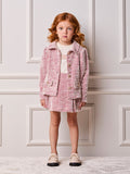 Animê Girls' Coat – Tweed Cherry with Mix in buttons