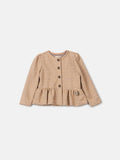 Animê Girls' Coat – Tweed Peplum with Charm