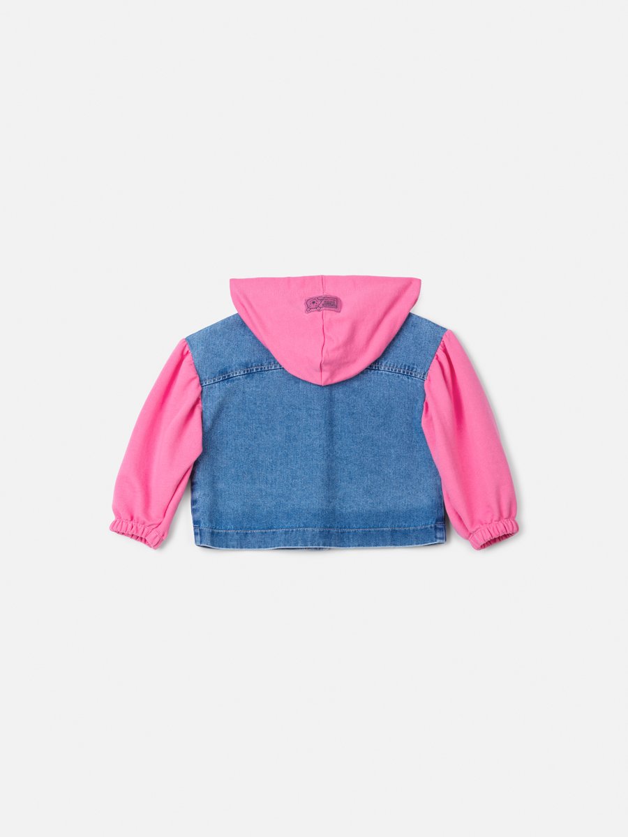 Children's Girl Anime Jeans Jacket with Winnie the Pooh Sweatshirt