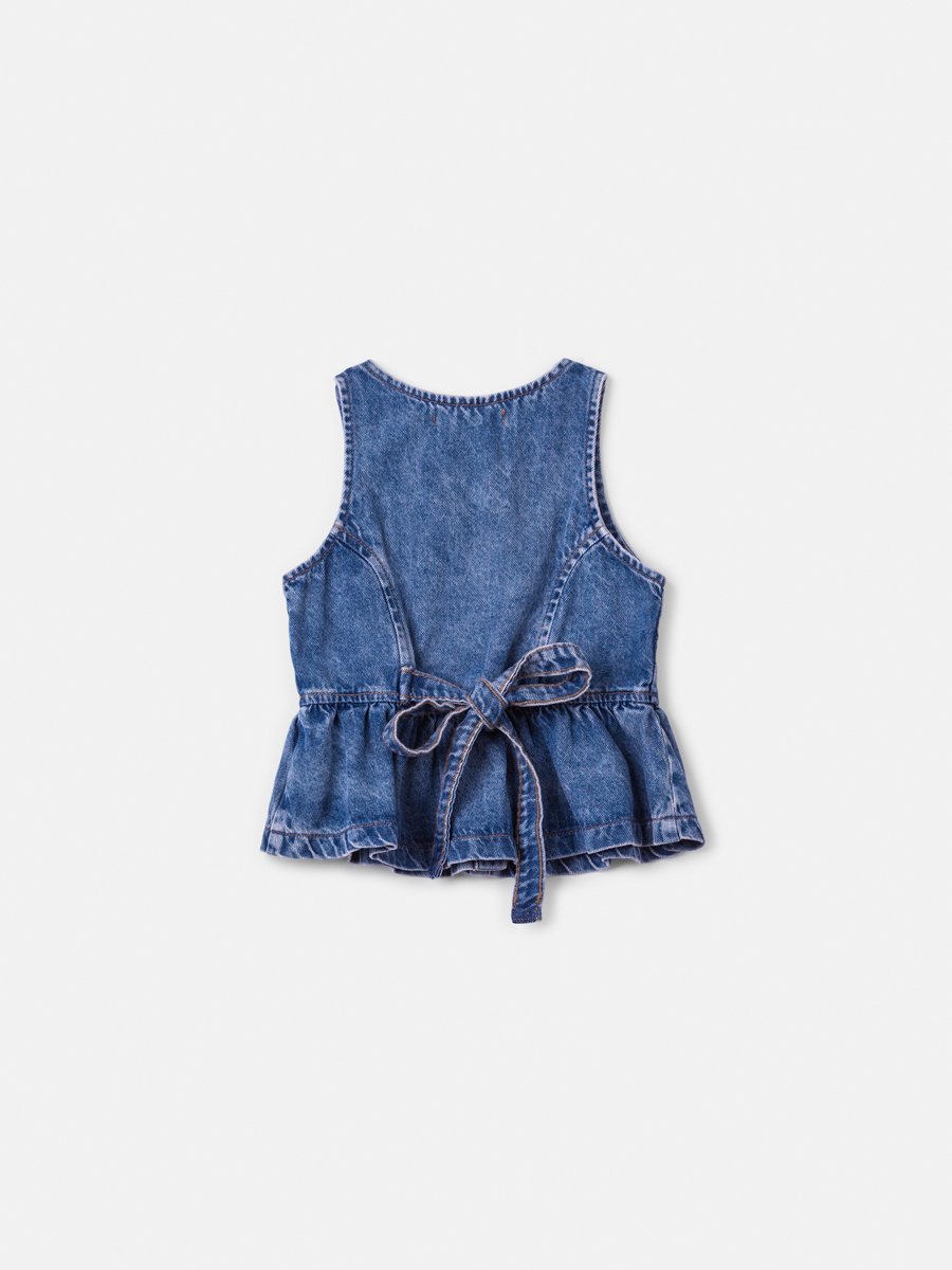 Children's Vest Girl Anime Jeans Peplum with Pendant