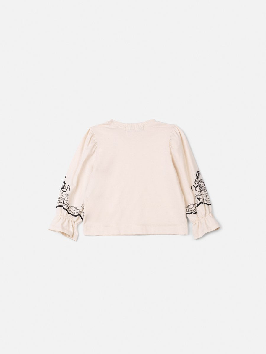 Children's Anime Girl's Blouse with Ribbed