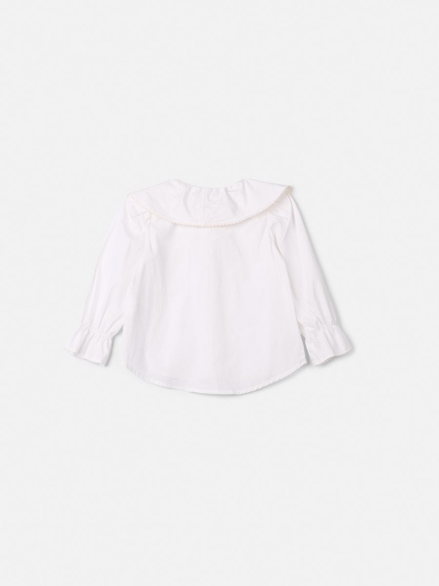 Children's Anime Girl Shirt with Maxi Collar and Ribbed Sleeves