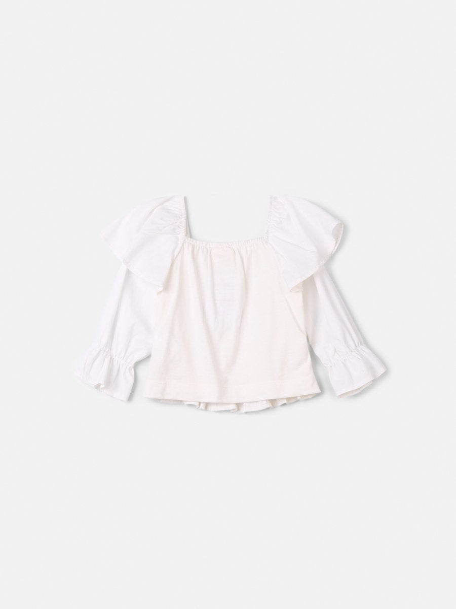 Animê Girls' Top – Smocked Top with Double Sleeves and Trim
