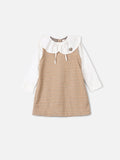 Animê Girls' Dress – Tweed Dress with Collar and Poplin Sleeves