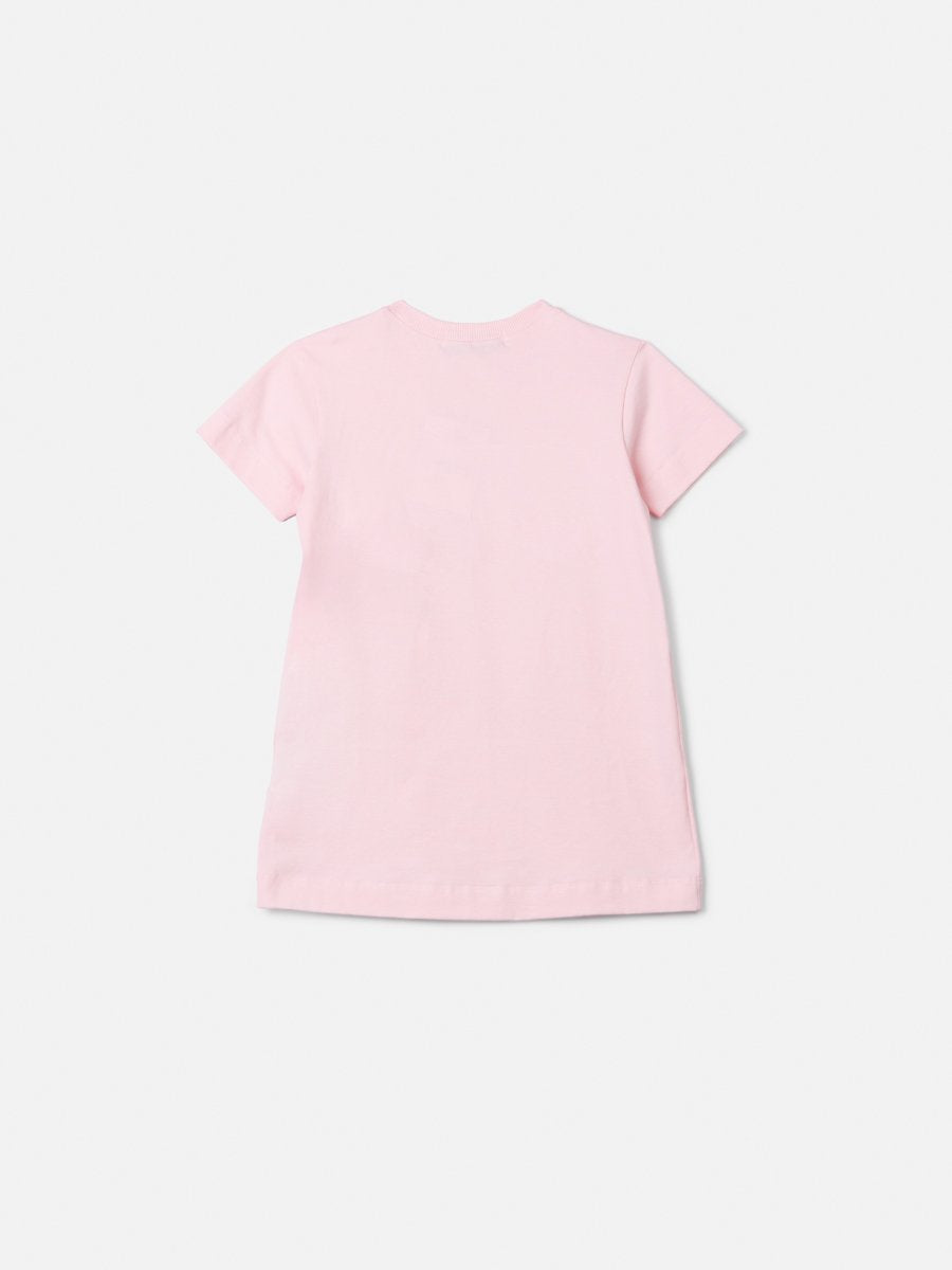 Baby Pink Animê Ballet Girl Dress with Embroidery and Tulle Bow