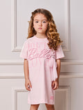 Baby Pink Animê Ballet Girl Dress with Embroidery and Tulle Bow