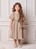 Animê Girls' Dress – Embroidered with sash in hearts