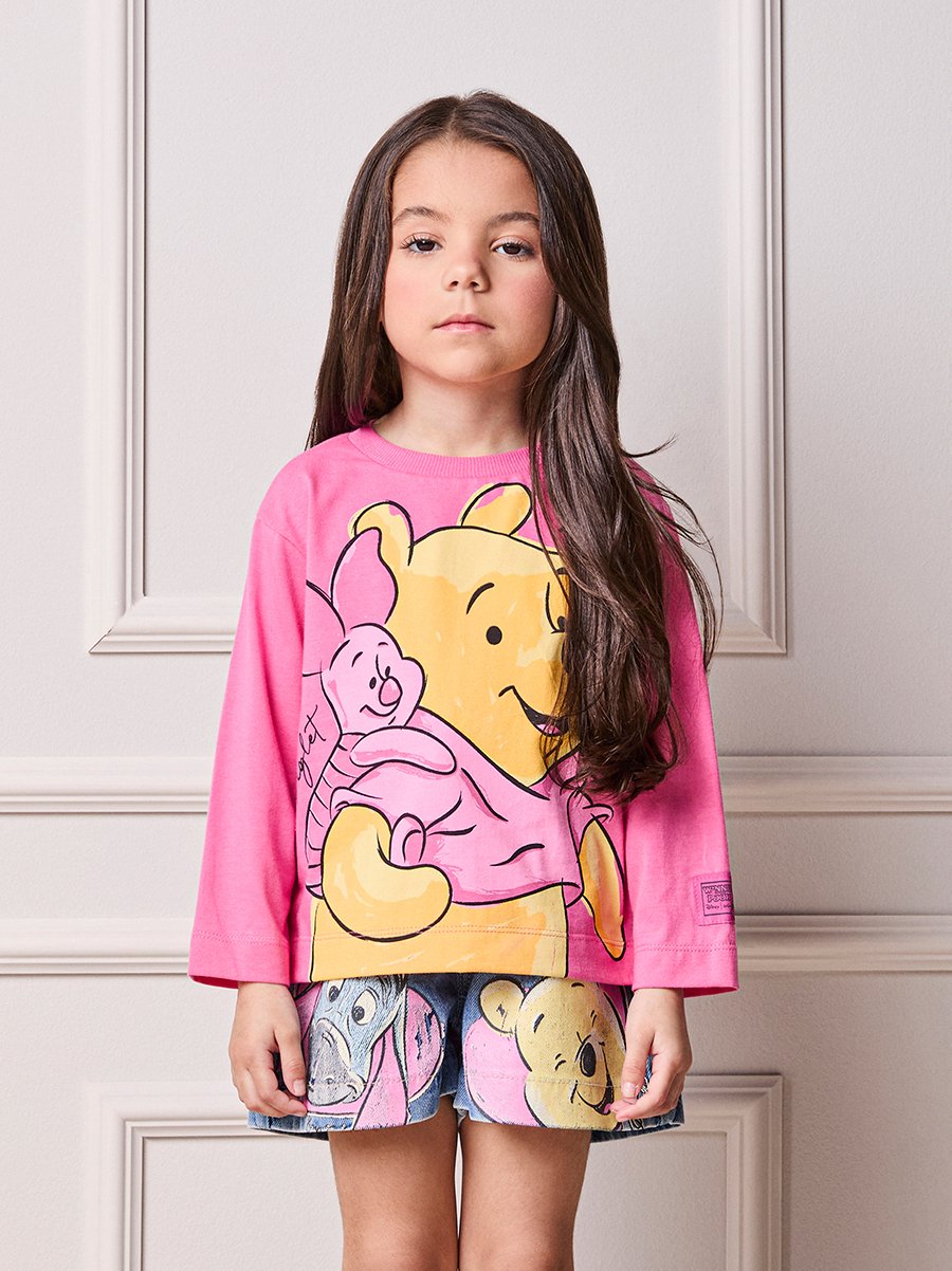 Children's T-Shirt Anime Girl Winnie the Pooh Long Sleeve