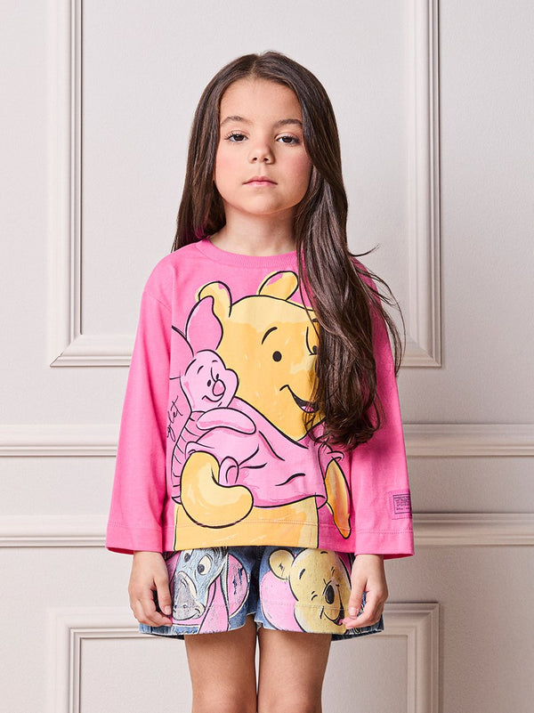 Children's T-Shirt Anime Girl Winnie the Pooh Long Sleeve