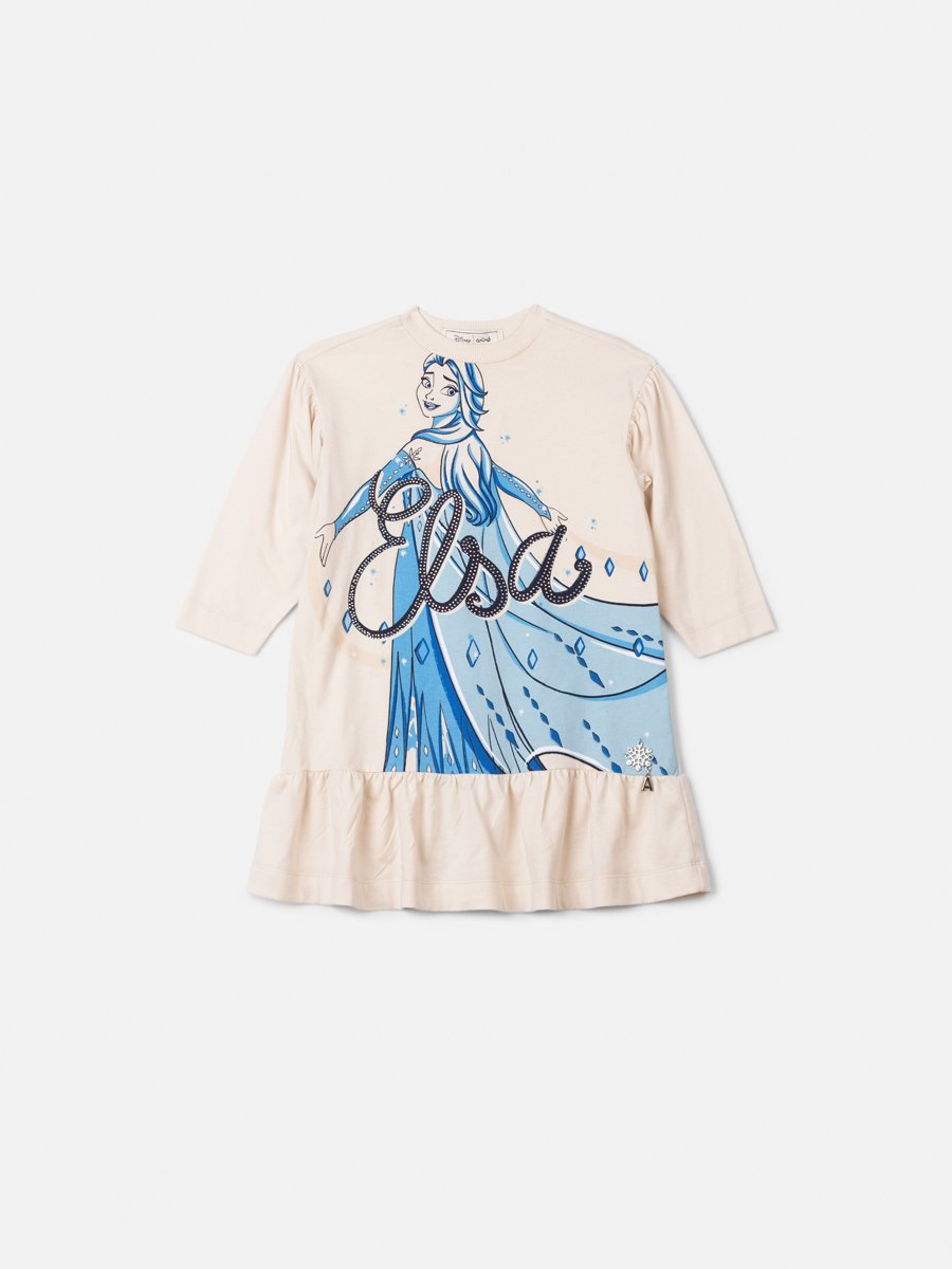 Children's Anime Girl Long Sleeve Elsa Dress with Rhinestones
