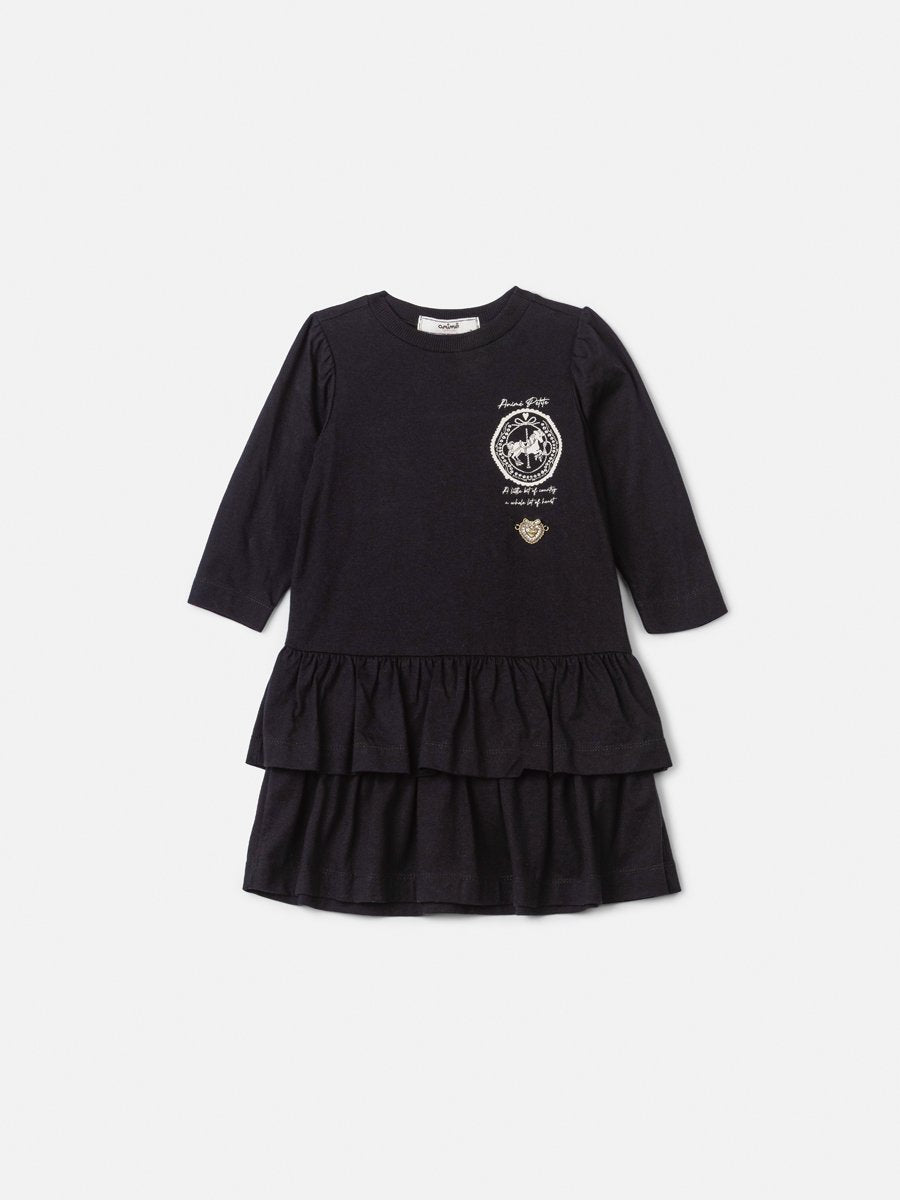 Children's Anime Girl Long Sleeve Dress with Ruffles
