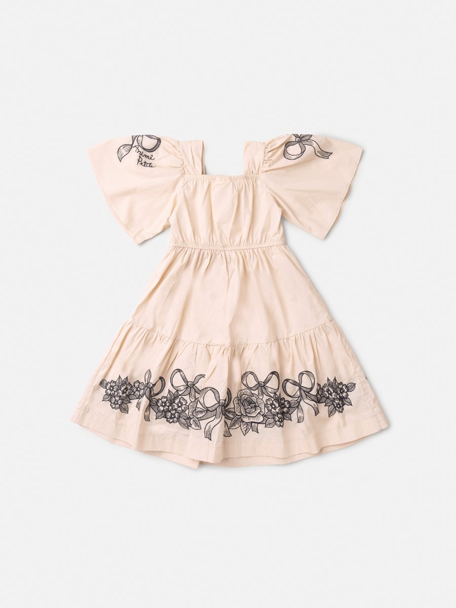 Children's Anime Girl Dress with Floral Embroidery