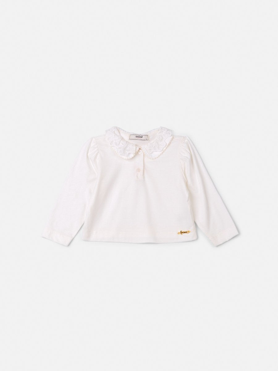 Children's Anime Girl Blouse with Double Lace Collar