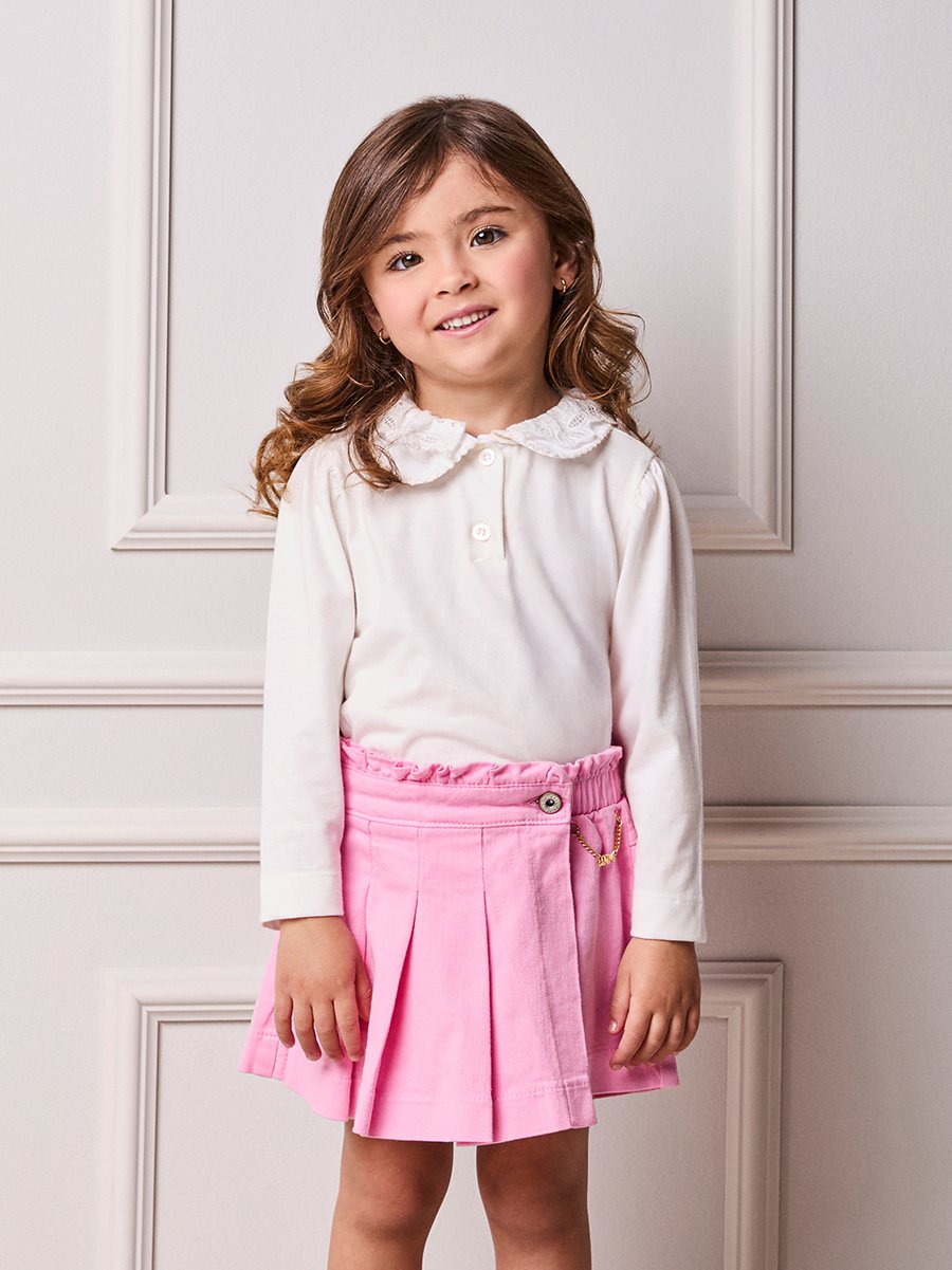 Children's Anime Girl Blouse with Double Lace Collar