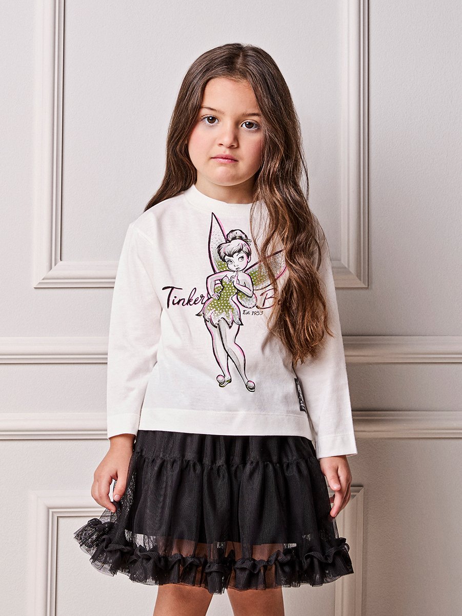 Tinker Bell Children's Anime Girl Blouse with Rhinestones