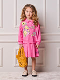 Children's Anime Girl Sweatshirt Dress with Winnie the Pooh Collar