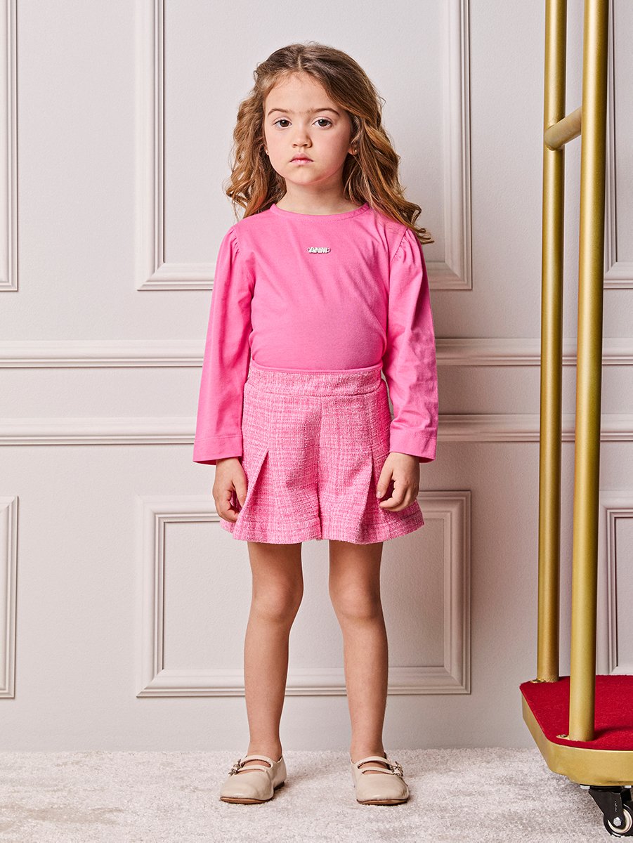 Children's Anime Tweed Girl Set with Pleats