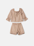 Animê Girls' Set – Embroidery and Bow in hearts