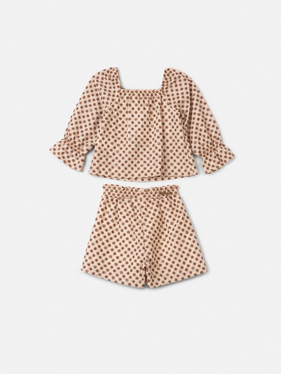 Anime Girl Children's Set with Embroidery and Heart Bow