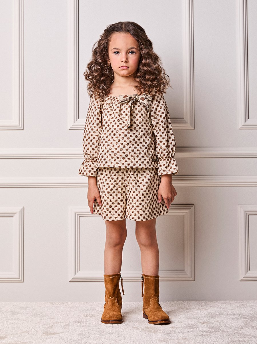 Animê Girls' Set – Embroidery and Bow in hearts