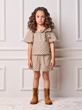 Animê Girls' Set – Embroidered with Bow in hearts