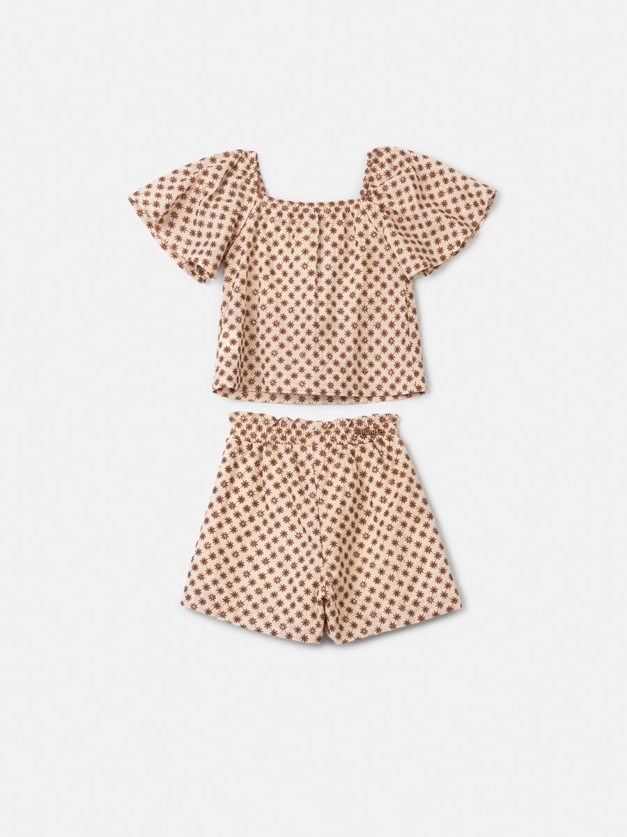 Animê Girls' Set – Embroidered with Bow in hearts