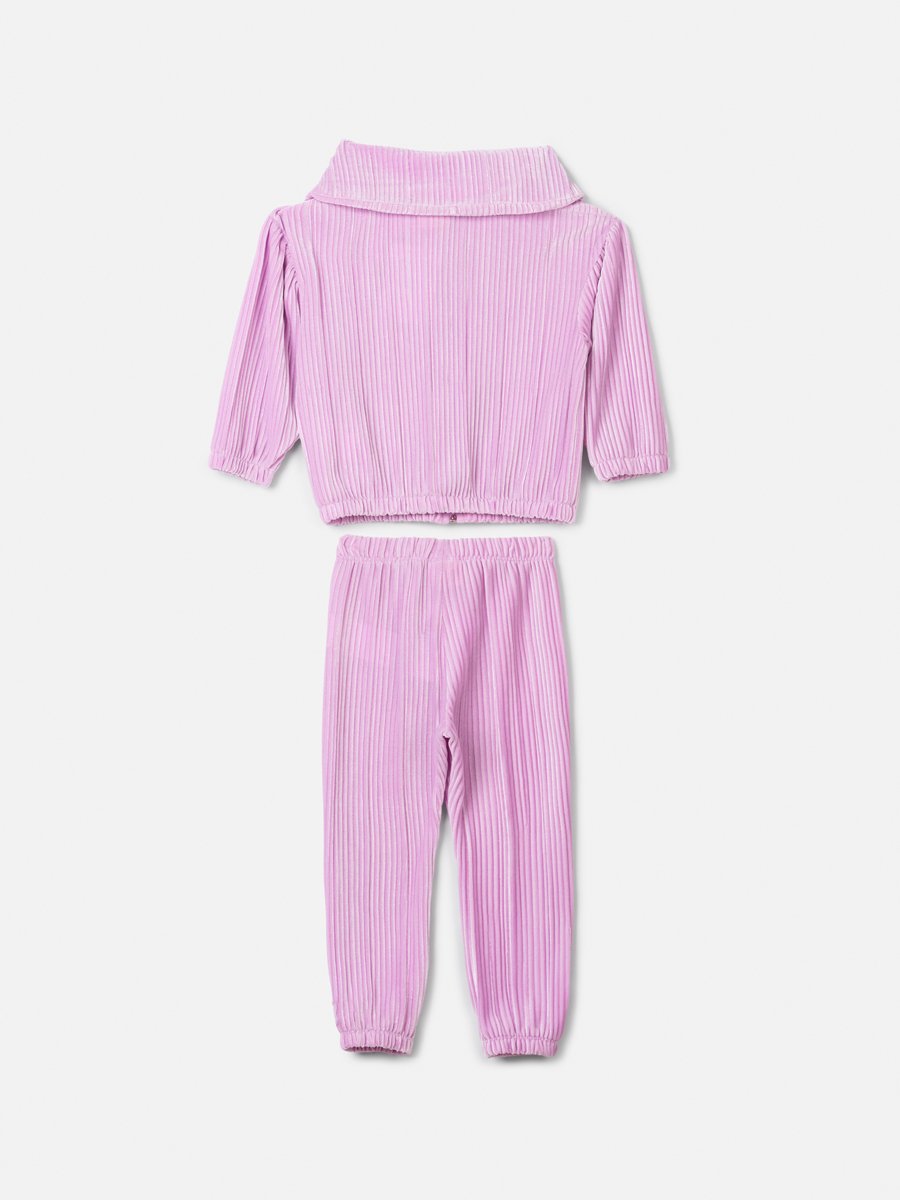 Lilac Pleated Velvet Anime Girl Children's Set