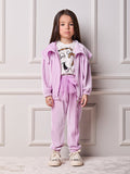 Lilac Pleated Velvet Anime Girl Children's Set