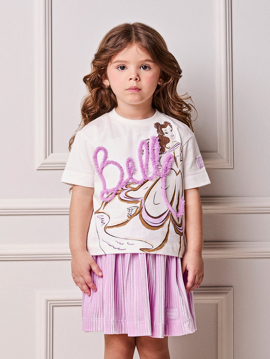 Children's Anime Girl Blouse with Disney Belle Tulle