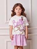 Children's Anime Girl Blouse with Disney Belle Tulle