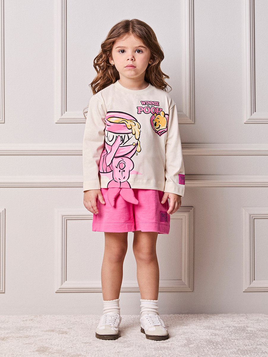 Animê Girls' Set – Long Sleeve Winnie the Pooh with ear 3D