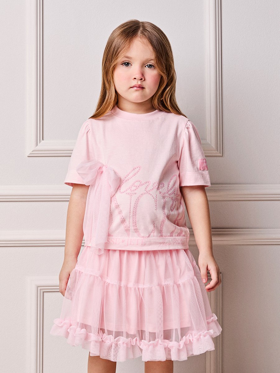 Children's Blouse Anime Girl Lovely Dancer with Tulle Bow