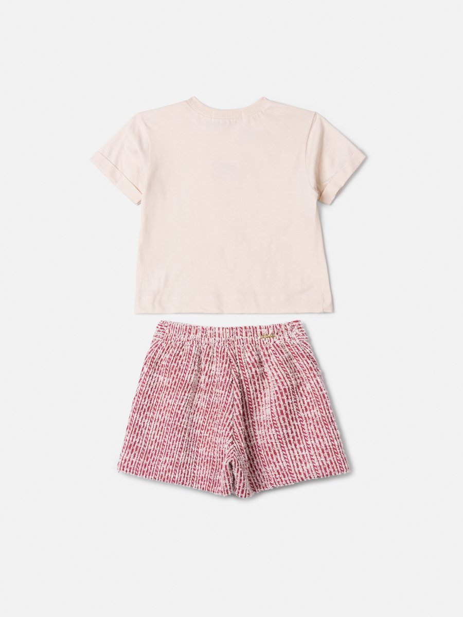 Animê Girls' Set – Tweed Cherry with Pleats
