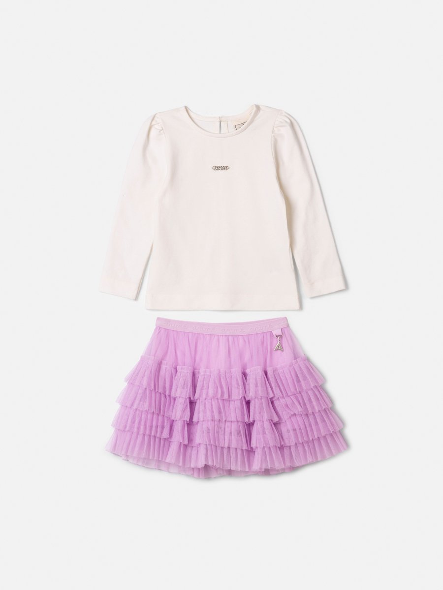 Animê Girls' Set – Long Sleeve with Frill Tulle