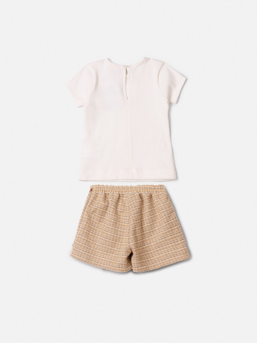 Animê Girls' Set – Ribbed with Tweed and Buckle