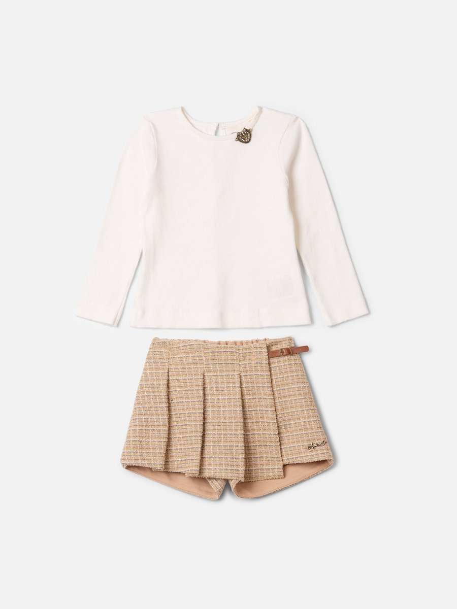 Animê Girls' Set – Ribbed with Tweed and Buckle