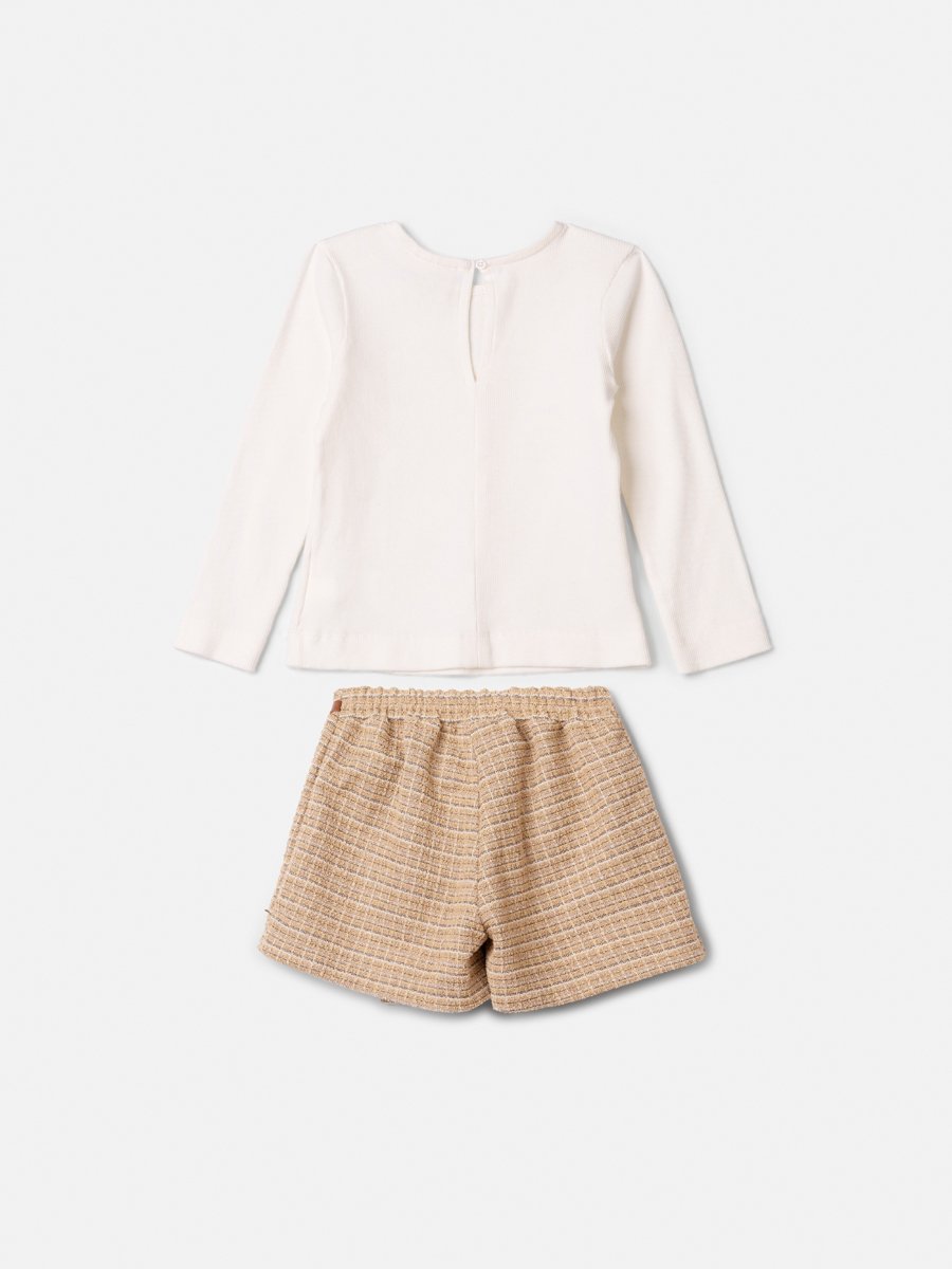 Animê Girls' Set – Ribbed with Tweed and Buckle