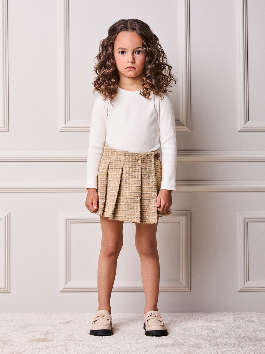 Animê Girls' Set – Ribbed with Tweed and Buckle