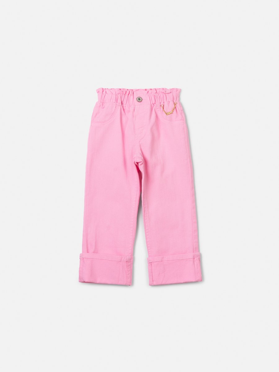 Animê Girls' Pants – Twill with Turn-Up Hem and Chain Detail
