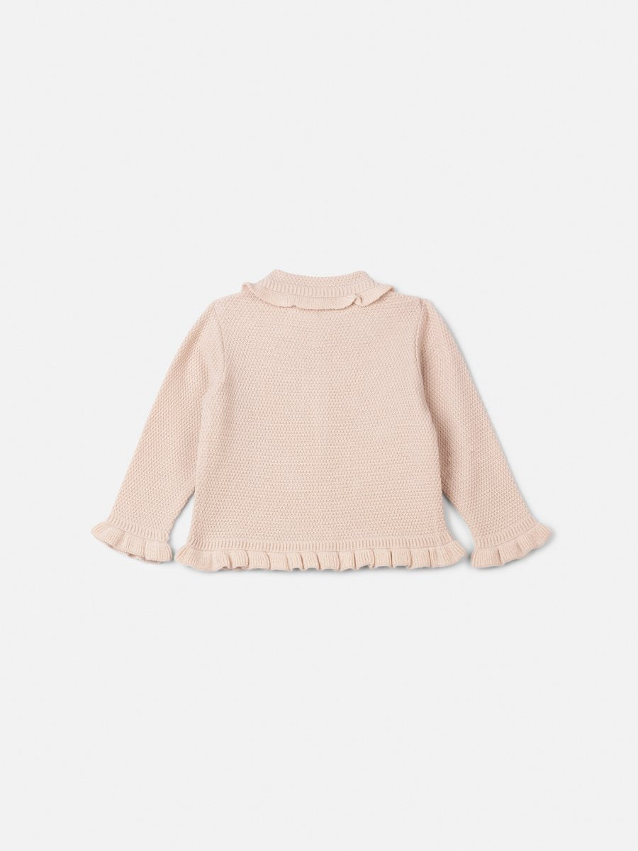 Children's Anime Knitted Girl Coat with Ruffles